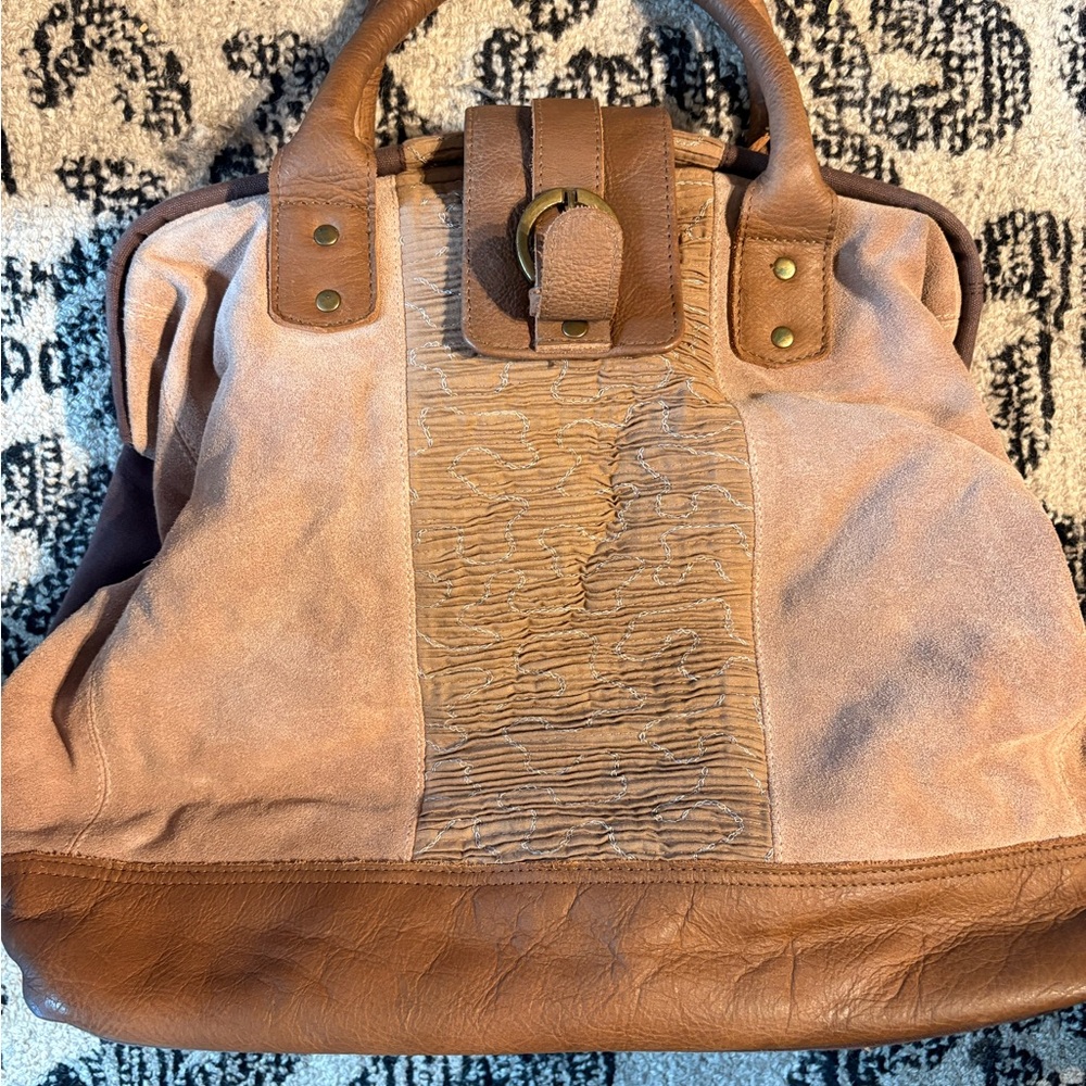 Mo & Co. Tan and Brown Leather Handbag